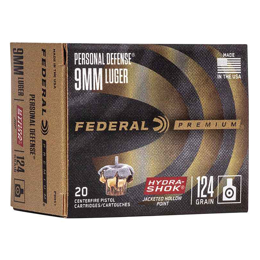 Federal Premium 9 mm Luger Hydra Shok HP 8,0g/124grs.