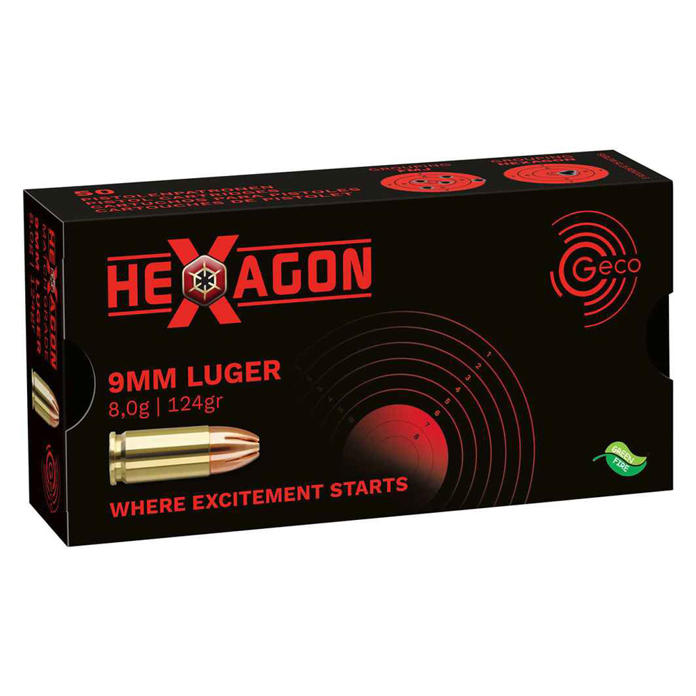 Geco 9 mm Luger Hexagon SX 8,0g/124grs.