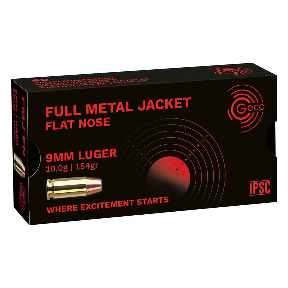 Geco 9 mm Luger FMJ Flat Nose 10g/154grs.
