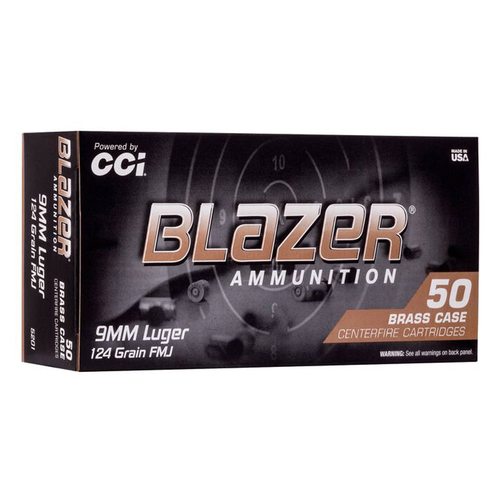 CCI Blazer 9 mm Luger Brass FMJ 8,0g/124grs.