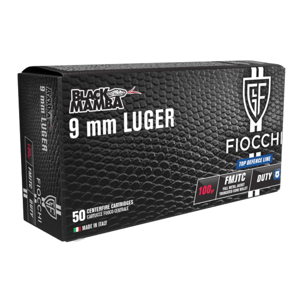 FIOCCHI 9 mm Luger FMJ Black Mamba 6,5g/100grs.