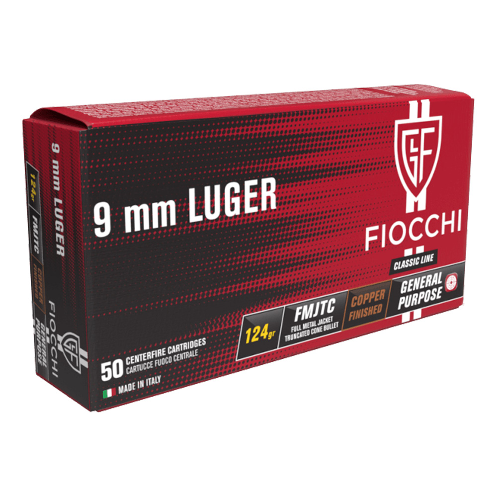 FIOCCHI 9 mm Luger FMJTC Copper Finished 8,0g/124grs.