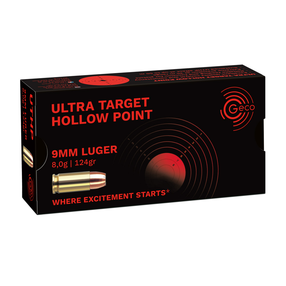 Geco 9 mm Luger JHP Ultra Target 8,0g/124grs.