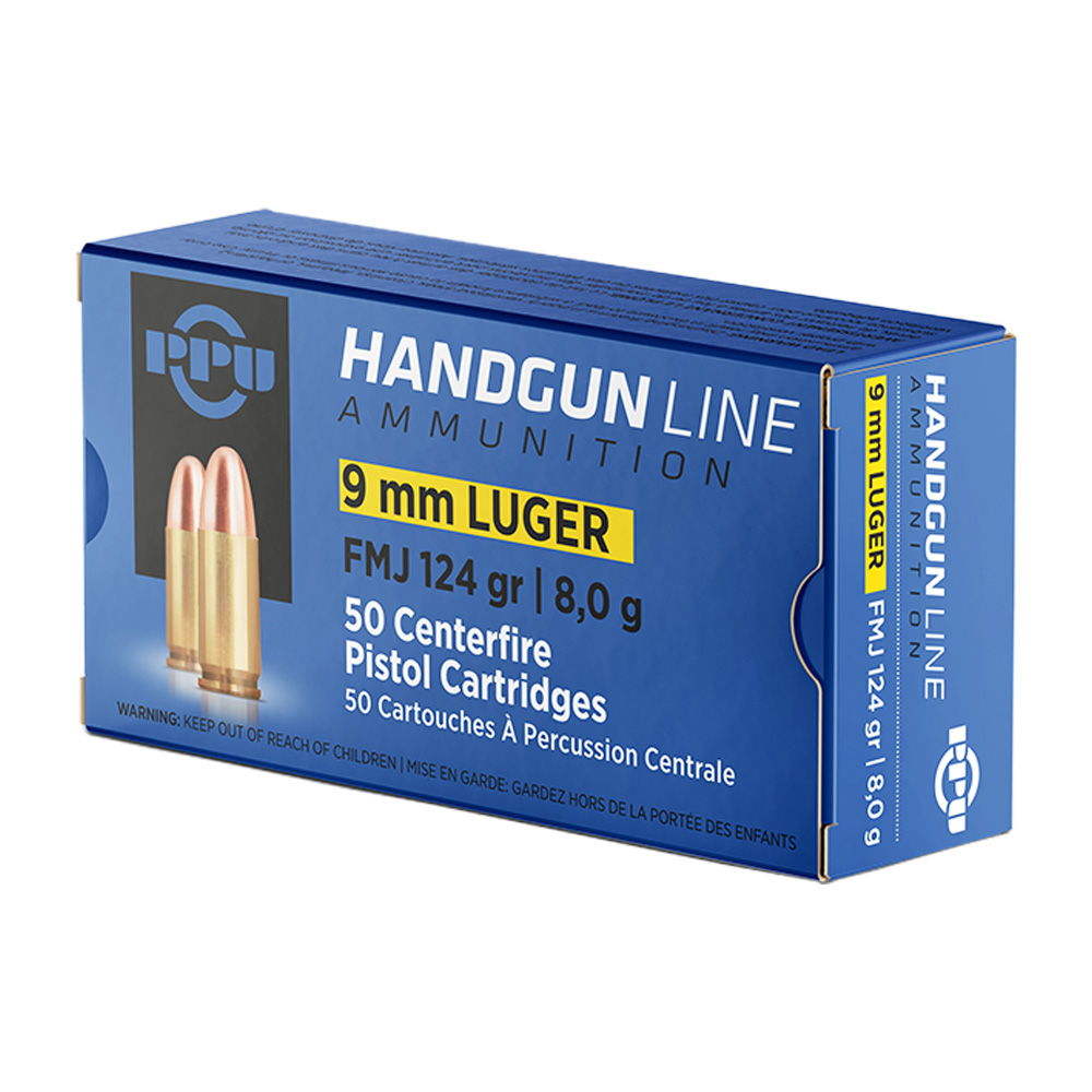 PPU 9 mm Luger FMJ 8,0g/124grs.