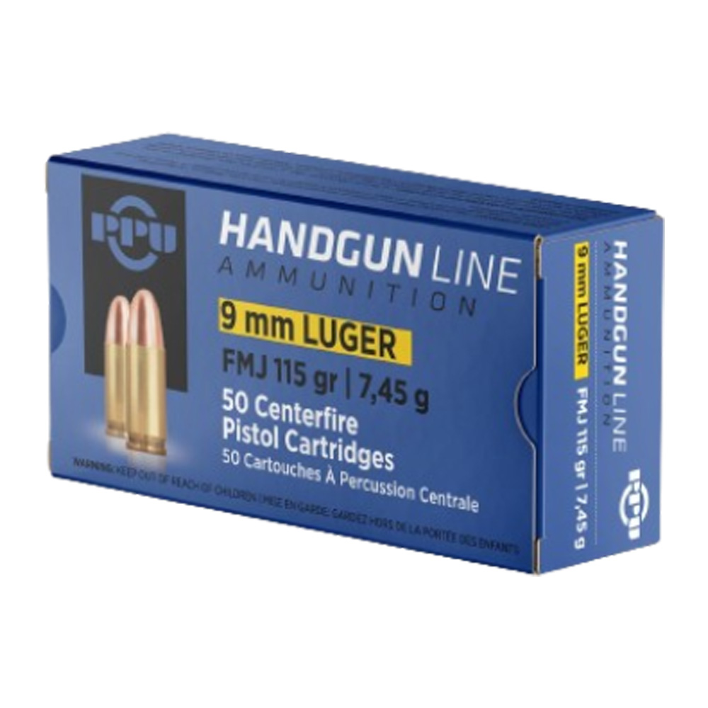 PPU 9 mm Luger FMJ 7,45g/115grs.