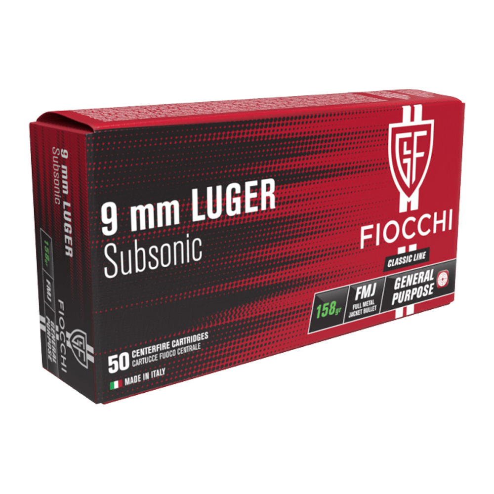 FIOCCHI 9 mm Luger FMJ Subsonic 10,24g/158grs.