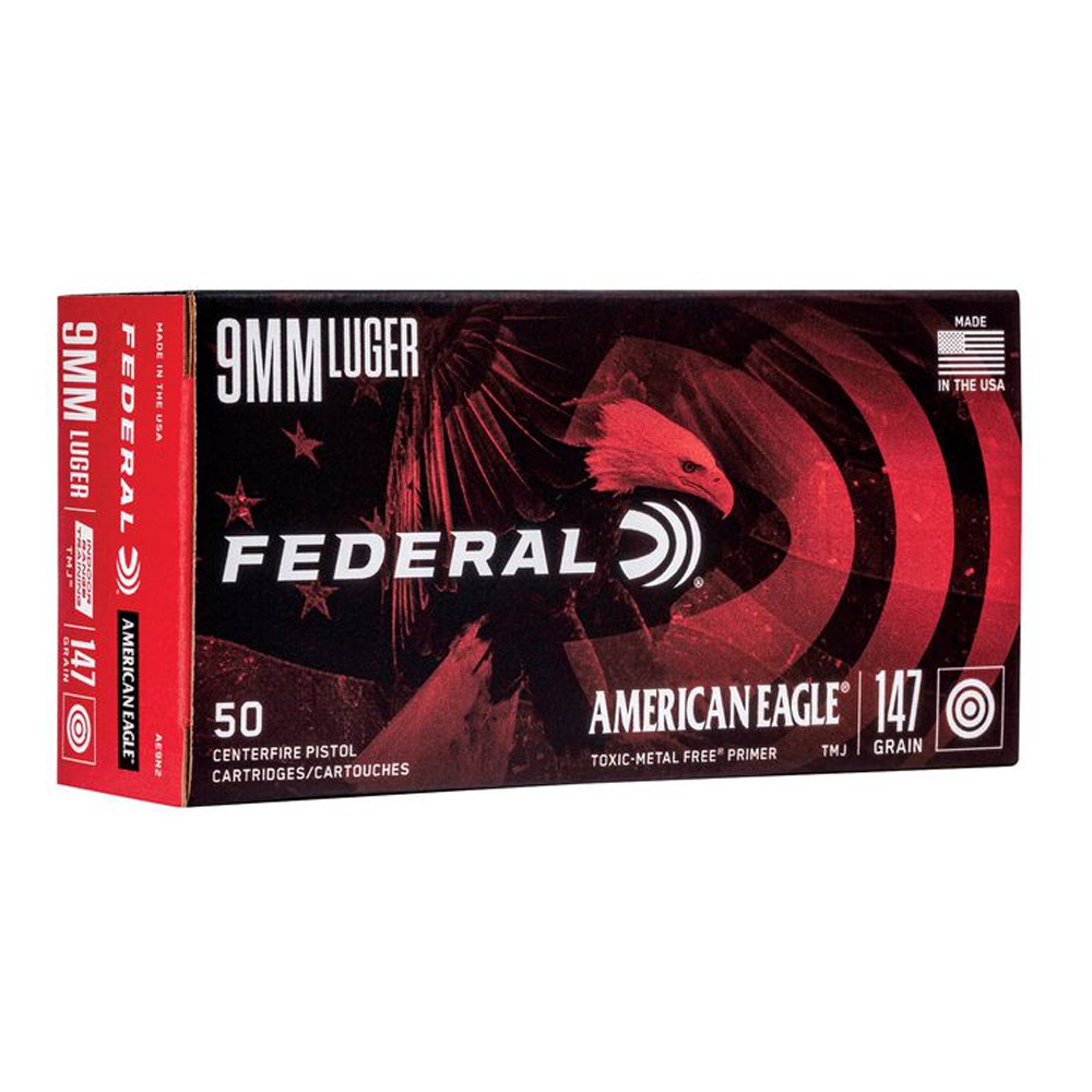 Federal Premium 9mm Luger American Eagle Indoor Range Training TMJ 9,5g/147grs.