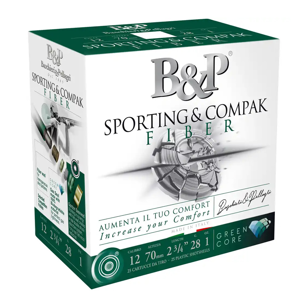 B&P 12/70 Sporting & Compak Fiber Green Core 2,4mm 28g