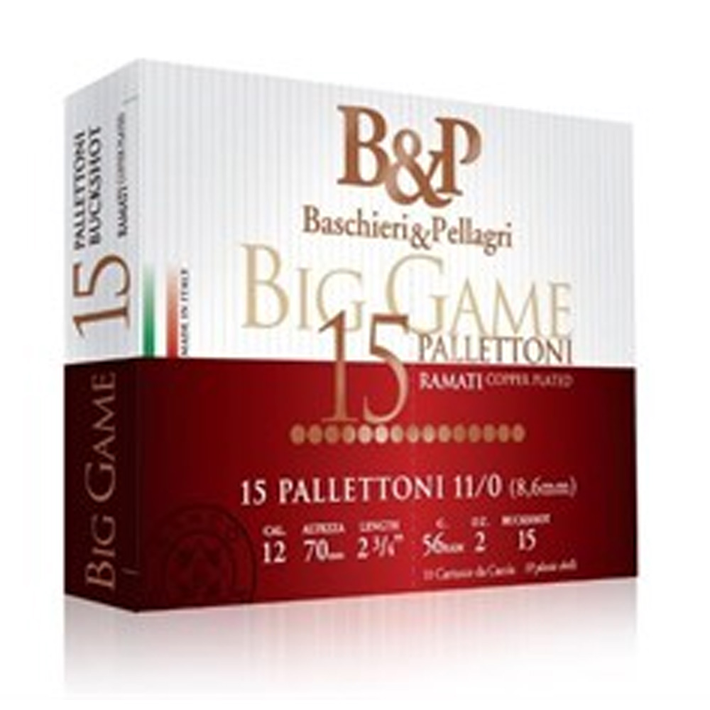 B&P 12/70 Big Game Pallettoni 15 Kugeln 8,6mm 56g
