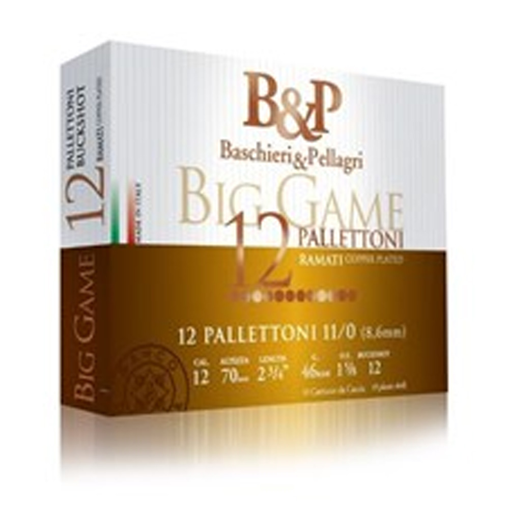 B&P 12/70 Big Game Pallettoni 12 Kugeln 8,6mm 45g