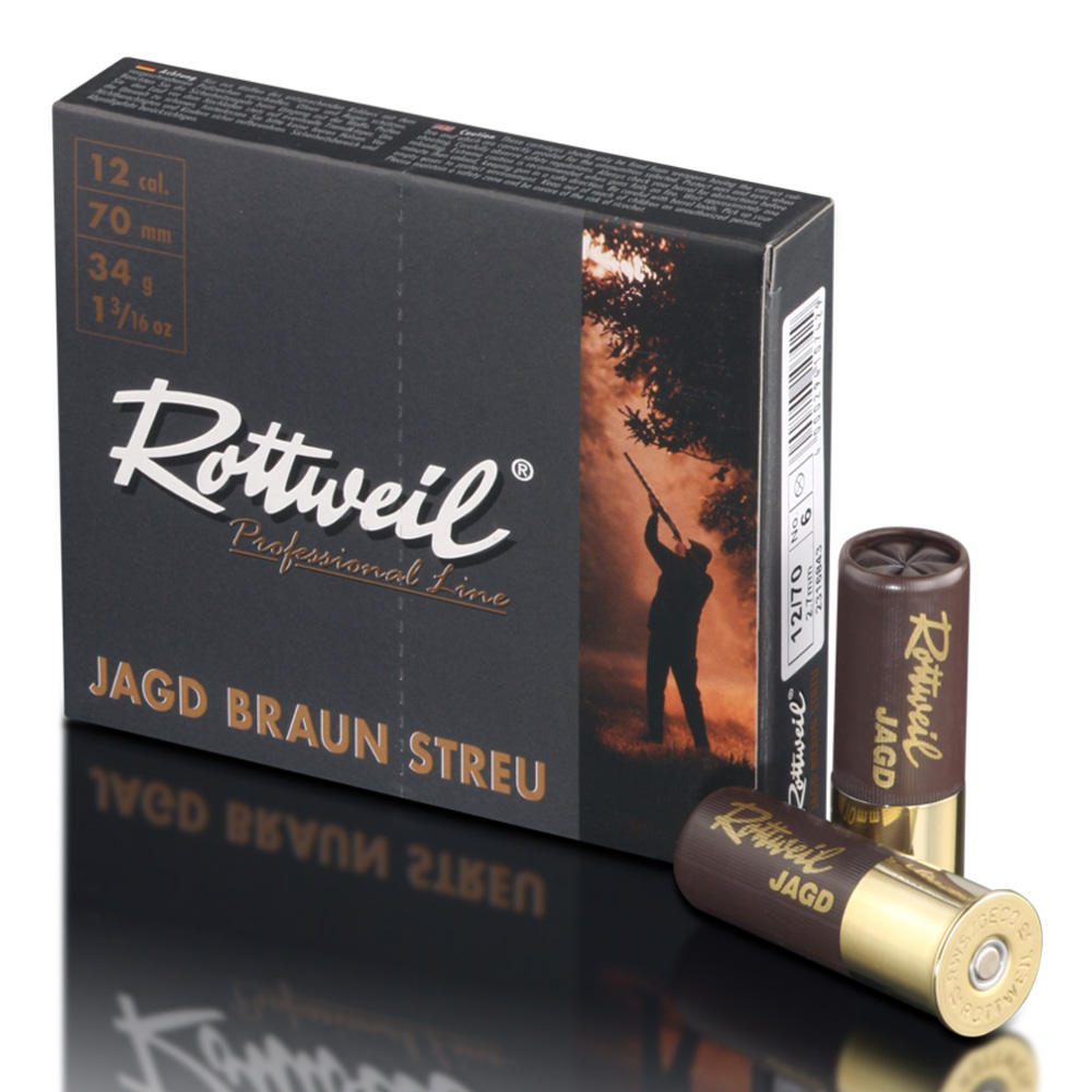 Rottweil 12/70 Jagd Braun Streu 2,7mm 34g