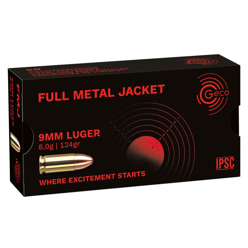Geco 9 mm Luger FMJ 8,0g/124grs.