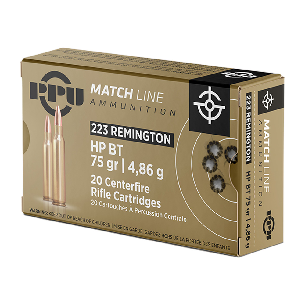 PPU .223 Rem. Match Line HP BT 4,9g/75grs.